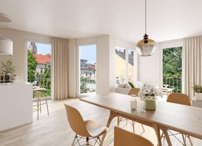 stilvolle 2-Zimmer Neubauwohnung im Herz-Jesu Viertel mit Balkon