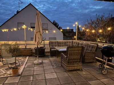 Traumhafte 3,5 Zimmer Wohnung mit wunderschöner, sonniger Dachterrasse in Filderstadt