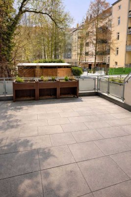 Neubau: Helle 3-Zimmer Wohnung mit 37 m² großer Terrasse in Leipzig-Eutritzsch