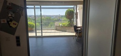 Urbanes Penthouse in Nürnberg: Einzimmerwohnung mit überdachter Terrasse