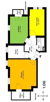 Schöne 3-Raum-Wohnung mit 2 Balkonen in angenehmem Haus