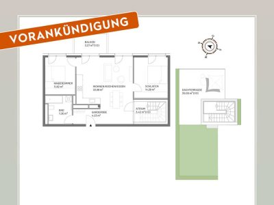 Modernes 3-Zimmer-Loft mit Dachterrasse in Landsberg "Am Papierbach" zu vermieten