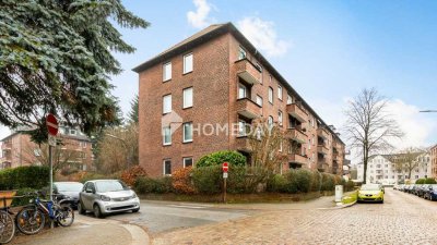 Drei Zimmer, zwei Balkone – sonnig wohnen im Rotklinkerbau...