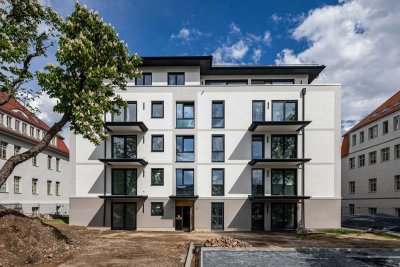 **Neubau 2026 - luxuriöse 3 Raumwohnung, 3.OG, Balkon, Lift,  Außenstellplatz**