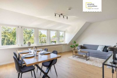 Provisionsfrei: Bremen – Lehesterdeich | Modernisierte Dachgeschosswohnung mit Balkon und Garage