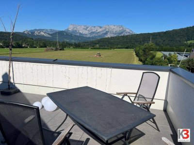 K3 - Penthousefeeling in Adnet - hochwertige Wohnung im Dachgeschoss mit Traumblick, XXL-Terrasse, Carport und Parkplätzen