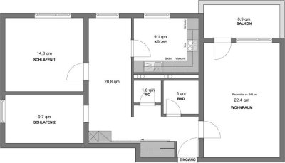 Vollständig renovierte 3,5-Zimmer-Wohnung mit Balkon und Einbauküche in Nagold