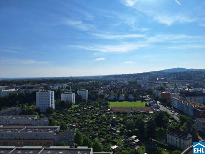 2 Zimmer Wohnung mit hochwertiger Ausstattung und Weitblick über Linz