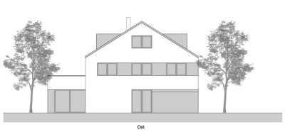 Neubau eines sonnigen Architekten-Doppelhaus mit großzügigen Südgarten mit viel Platz zur Entfaltung