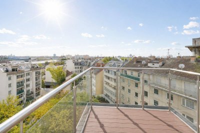 Dachgeschosswohnung mit 2 Terrassen nahe Augarten – Ruhelage &amp; Fernblick