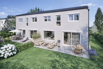 Doppelhaushälfte | 123 m² Wohnfläche &amp; bis zu 3 Meter Raumhöhe | Garten, 2 Parkplätzen | Ziegelmassivbauweise