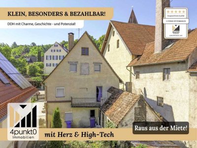 Bezahlbares Eigenheim – DHH mit Balkon, kleinem Hof, Charme & Potenzial