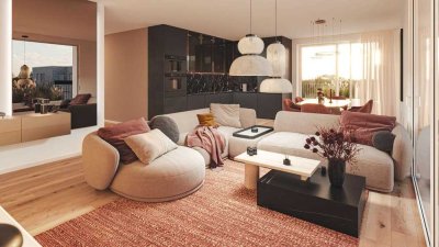 Nahe Stadtwald - 3-Zimmer-Penthouse mit modernem Design, außerordentlichem Komfort und Dachterrasse