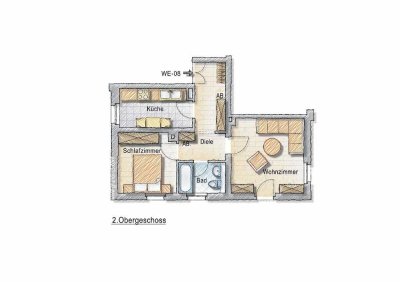 Helle 2-Zimmer-Wohnung