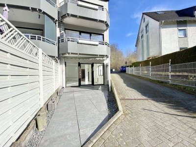 Attraktive Terrassenwohnung in zentraler Lage: modernisiert, frisch renoviert, barrierearm + Garage!
