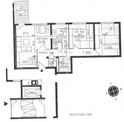 3 Zimmer Wohnung mit Tiefgaragenstellplatz und Kellerraum in einem Mehrfamilienhaus