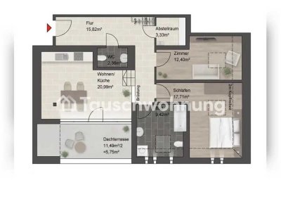 Tauschwohnung: Tausche zentrumsnahe 3 ZKB gegen 3-4 ZKB
