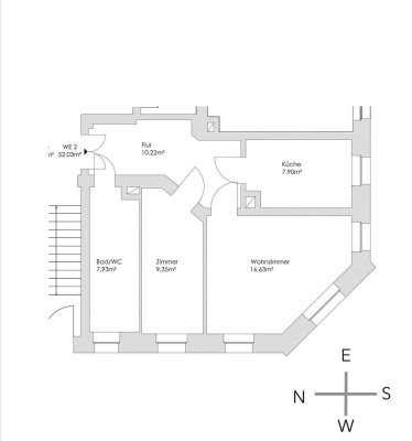 PRIVATVERKAUF (kein Makler!) Leerstehende & sonnige 2-Zimmer Single-Wohnung hinter dem Grassi Museum