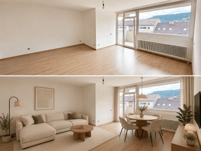 Frisch saniert – helle 2 Zimmerwohnung mit 2 großzügigen Balkonen in zentraler Lage