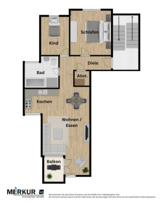 Kapitalanlage - Ruhig gelegene 3-Zi-ETW mit 71,3m² Wfl. im 1.OG - Balkon
