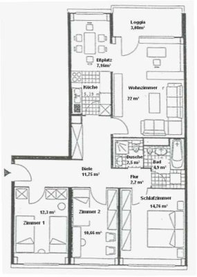 Gepflegte 4-Zimmer Wohnung mit Balkon im EG in Wiesbaden-Biebrich