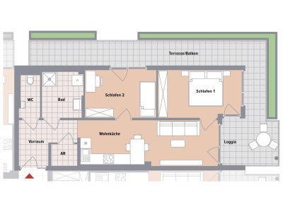 Provisionsfreie 3-Zimmer-Terrassenwohnung in Graz Puntigam zum Spitzenpreis!