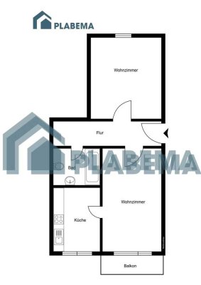 2-Zimmer mit Balkon, Einbauküche & Stellplatz