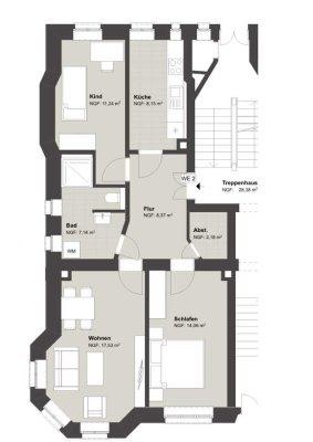 3-Zimmer-Wohnung in Leipzig-Reudnitz WE2