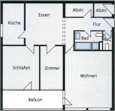 Helle und geräumige 3-Zimmerwohnung zentral in Fellbach