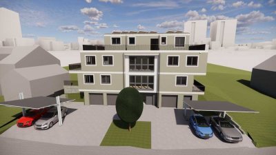 Neubau: 4-Zimmer-Penthouse-Wohnung mit gehobener Ausstattung, 360° Dachterrasse und EBK in Gosheim