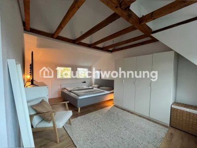 Tauschwohnung: Biete helle Maisonette-Wohnung mit Garten zum Tausch an
