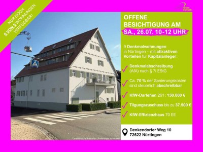 Kapitalanlage, ca. 70% Denkmal Abschreibung, KfW Zuschuss 37.500€, 3-Zi Wo, Balkon, Carport
