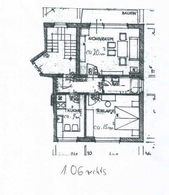 Attrakt.1Pers-Whg,Einb.küche,Balkon+ Glasfaseranschluß sucht ruhigen berufstät. Nichtraucher/in