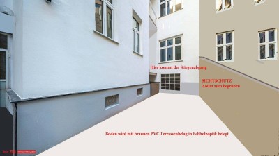 SERVITENVIERTEL - ERSTBEZUG - mediterane INNENHOFTERRASSE - HIGH END STILWOHNUNG - 95 m WFL - 4 Zimmer - 2 BÄDER - RENOVIERTES STILJUWEL