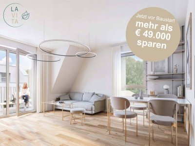Jetzt Baustartaktion nutzen! LAVITA - Dachgeschosswohnung in Langenzersdorf 4 Zimmer auf 88m² mit 2 Bädern und Südbalkon
