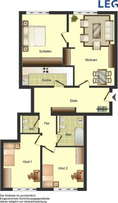 107 m² Wohnung - Optimal für junge und dynamische Familie -Wohnberechtigungsschein erforderlich!
