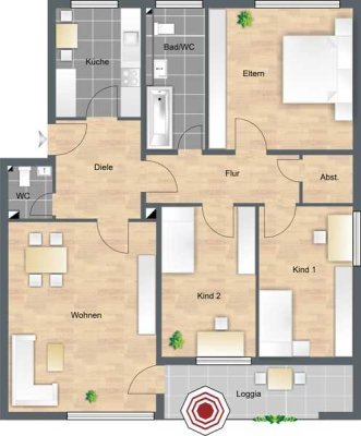 Familienfreundliche 4-Zi-Whg. sucht nette Familie!