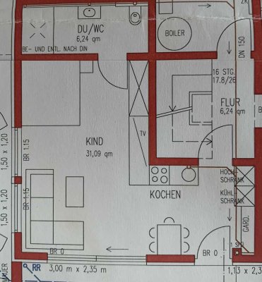 Modernisierte 1-Raum-Wohnung mit Balkon und Einbauküche in Fichtenberg