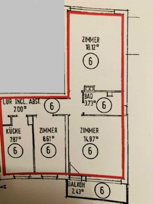 Helle 3-Zimmer-Wohnung mit Balkon in Offenbach am Main