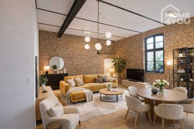 LOFT im luxuriös sanierten Gutshof, 144 qm, 2 SZ, Bad, WC, Einbauküche, Garten&Terrassen, Tiefgarage