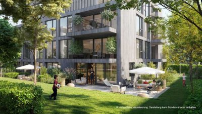 5,5 Zimmer-Neubau-Wohnung mit viel Platz, sonnigem Garten und großzügiger Terrasse! Naturnah leben!