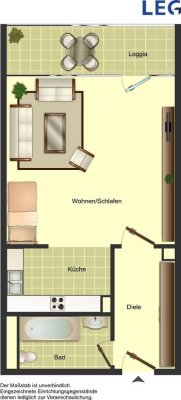 Demnächst frei! 1-Zimmer-Wohnung in Monheim am Rhein Berliner Viertel