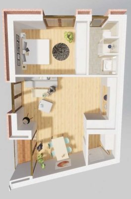 helle 2-Zimmer Wohnung