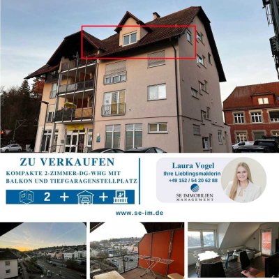 Kompakte 2-Zimmer-DG-Whg mit Balkon und Tiefgaragenstellplatz