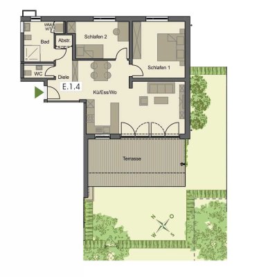 Exklusiver Erstbezug in Pfaffenhausen: Helle 3-Zimmer-Wohnung mit Terrasse und Gartenanteil