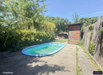 SOMMER - FERIENHAUS IN KLEINGARTENSIEDLUNG - MITTEN IM PRATER - GRÜNRUHELAGE - SWIMMINGPOOL
