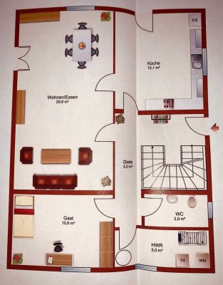 Geräumiges 6-Zimmer-Haus mit gehobener Innenausstattung zum Kauf in Baindt