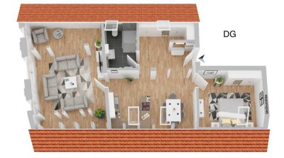 Wohnen im vollständig sanierten Kulturdenkmal 3ZKB DG Wohnung 81m² - 2ZKB OG Wohnung 76m² Erstbezug
