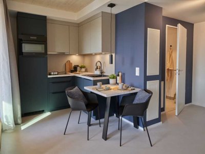 Helle, freundliche & nachhaltige 1,5-Zimmer-Wohnung mit Möblierung im Hoki Living