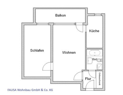 2-Zimmer-Wohnung mit Balkon und kleiner separater Küche ab 16.12.!